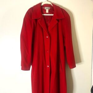 Vintage Classic Red Wool Trench Coat